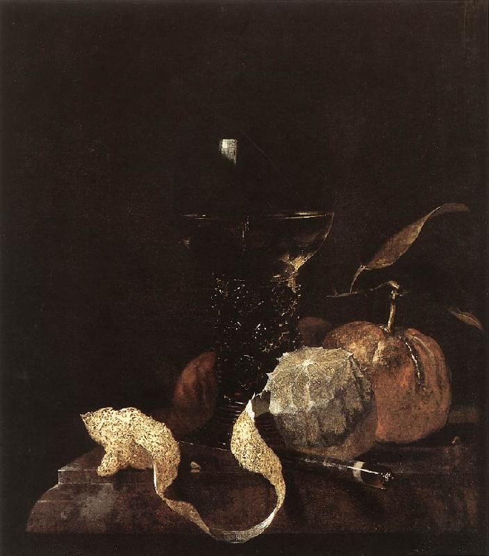 KALF, Willem Still-Life with Lemon, Oranges and Glass of Wine oil painting image